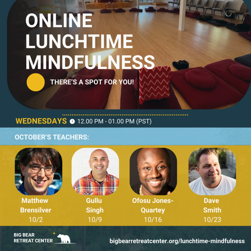 weekly online drop in meditation gathering lunchtime mindfulness