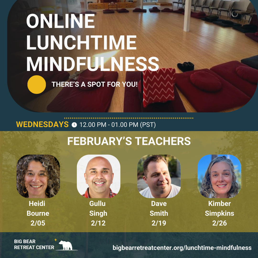 february lunchtime mindfulness online weekly drop-in meditation