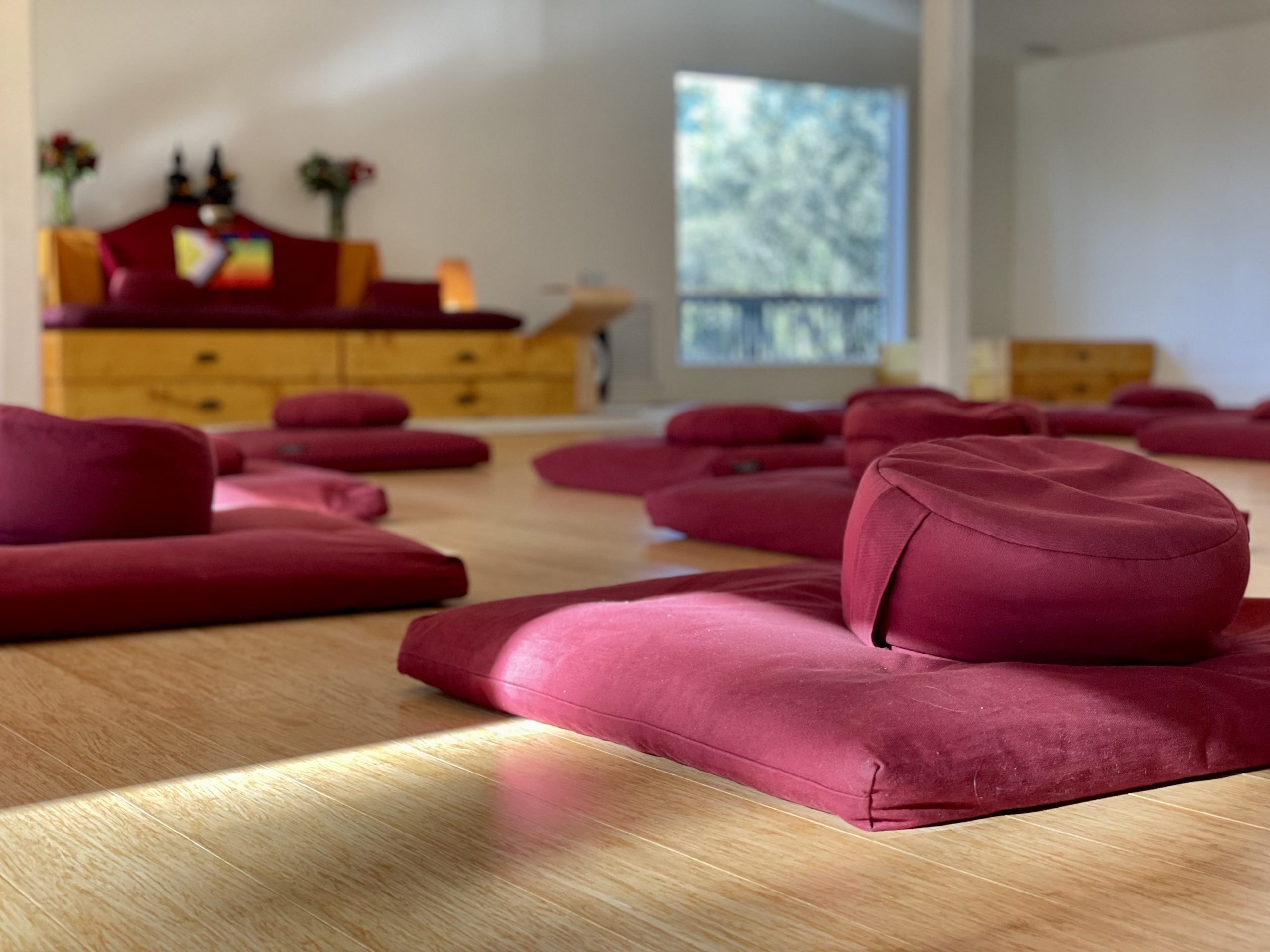 meditation hall cushions big bear retreat