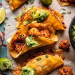 crispy cauliflower tinga tacos with honey lime avocado crema 1